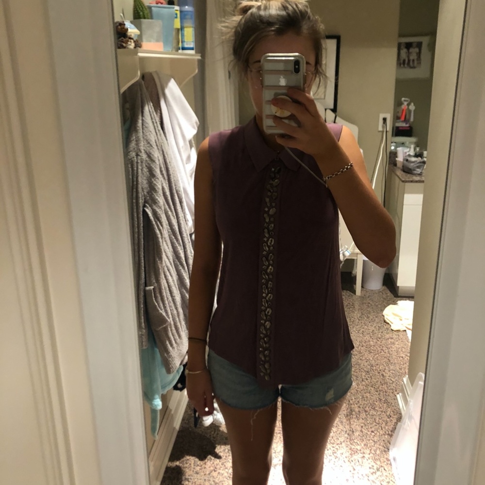 Purple Collared Tank - Picture 4 of 5